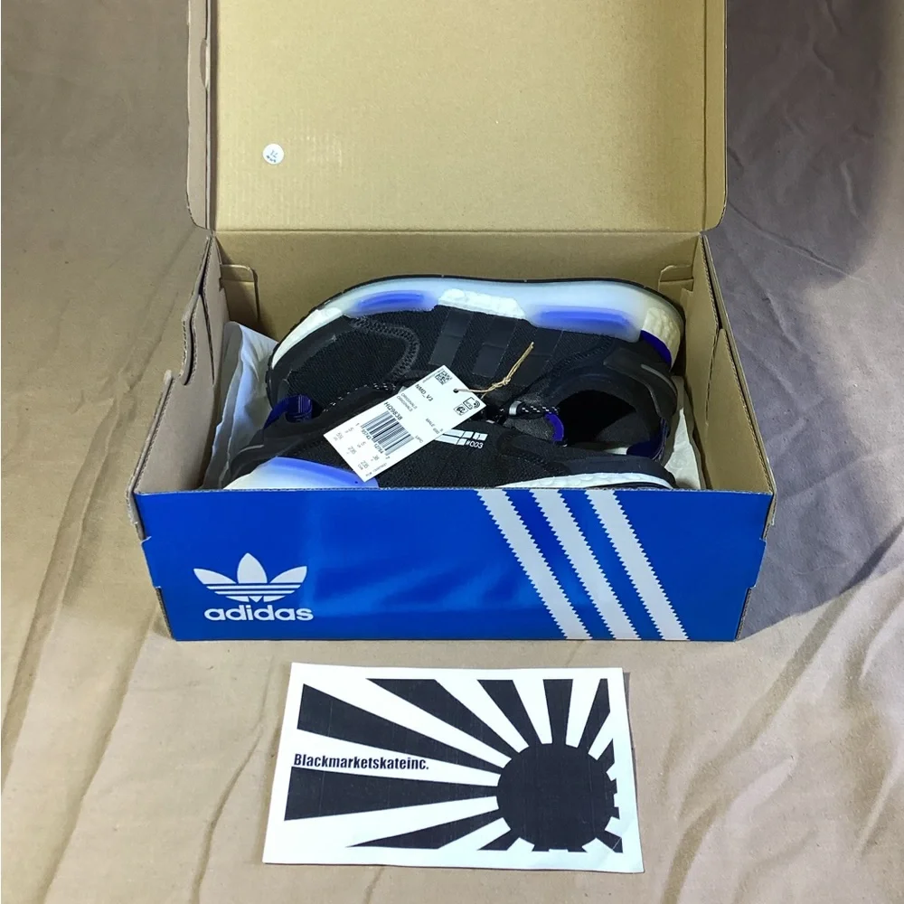 Adidas NMD R1 V3 'adiClub' Black White Royal Blue HQ9838 Men's Size 5.5